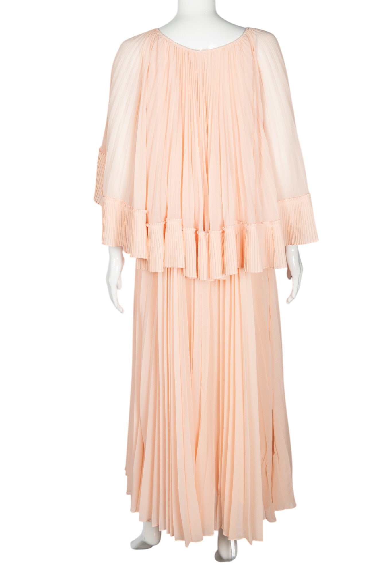 ZIMMERMANN Pleated Chiffon Pleated Maxi Dress Size S