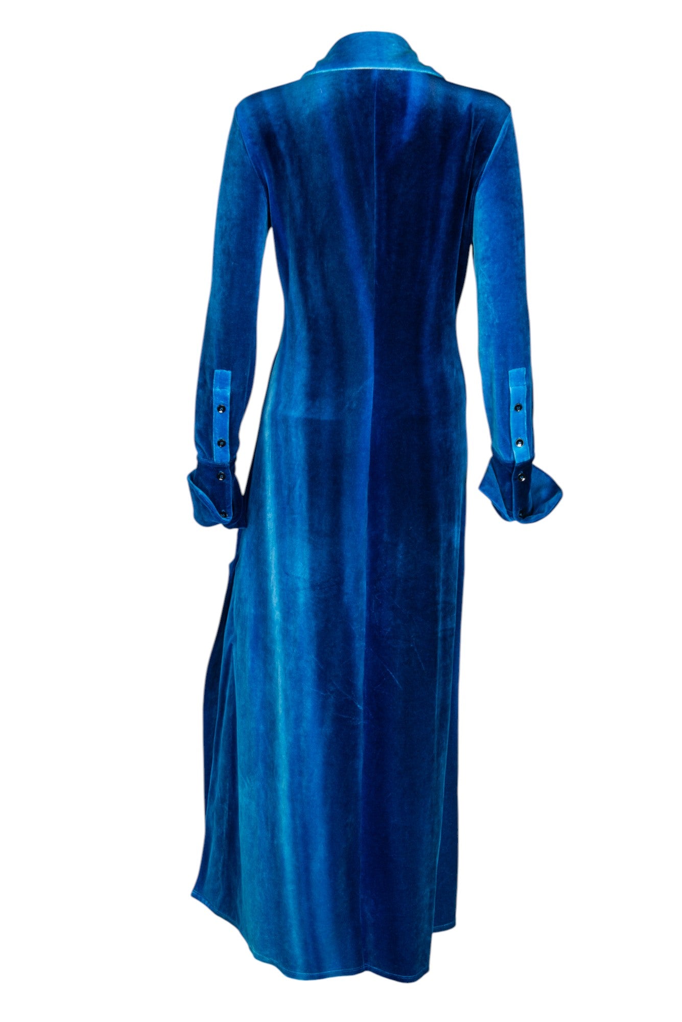 PROENZA SCHOULER Blue Cotton Blend Velvet Maxi Dress Size S