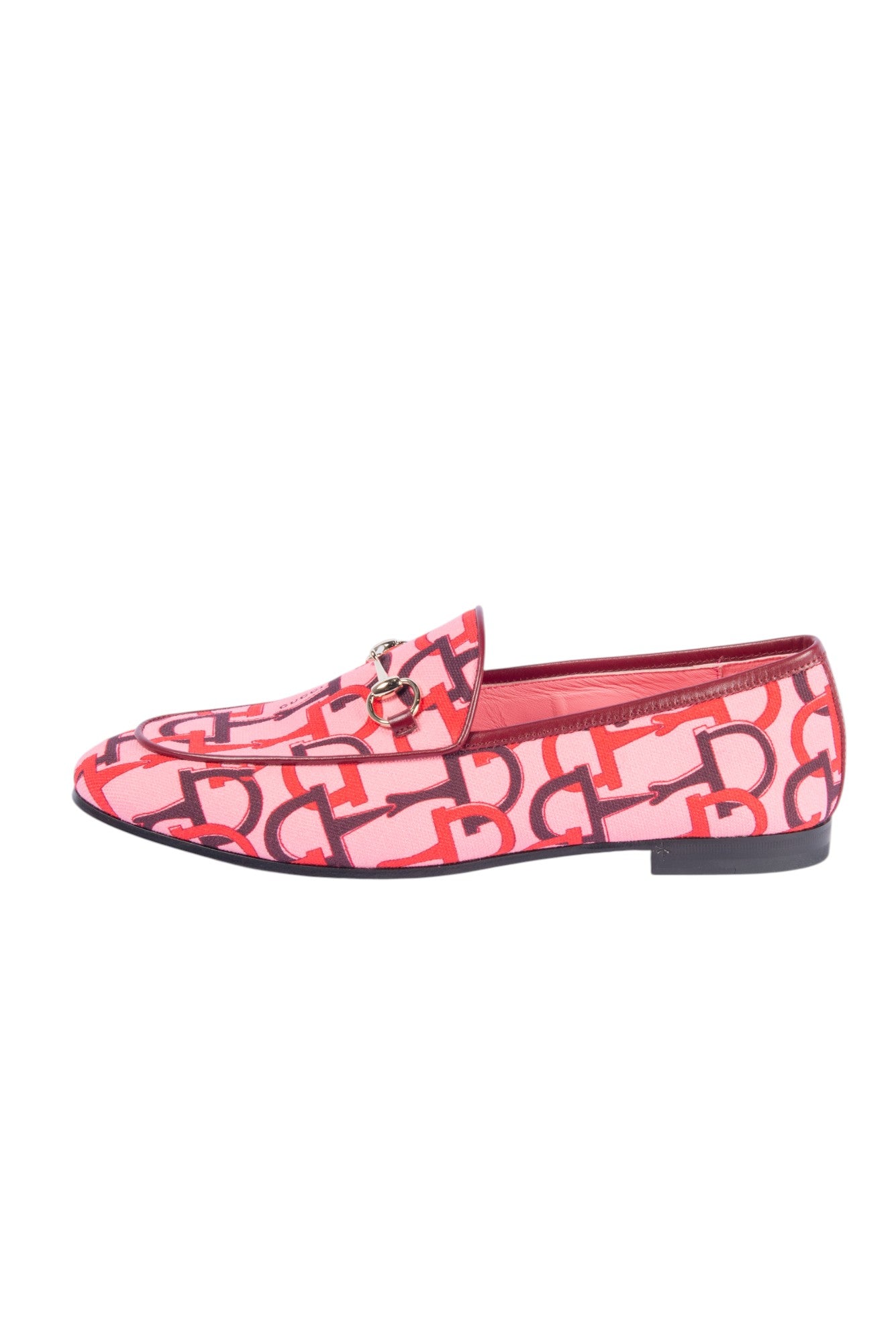 GUCCI Pink Printed Loafers Size 38.5 US 8.5