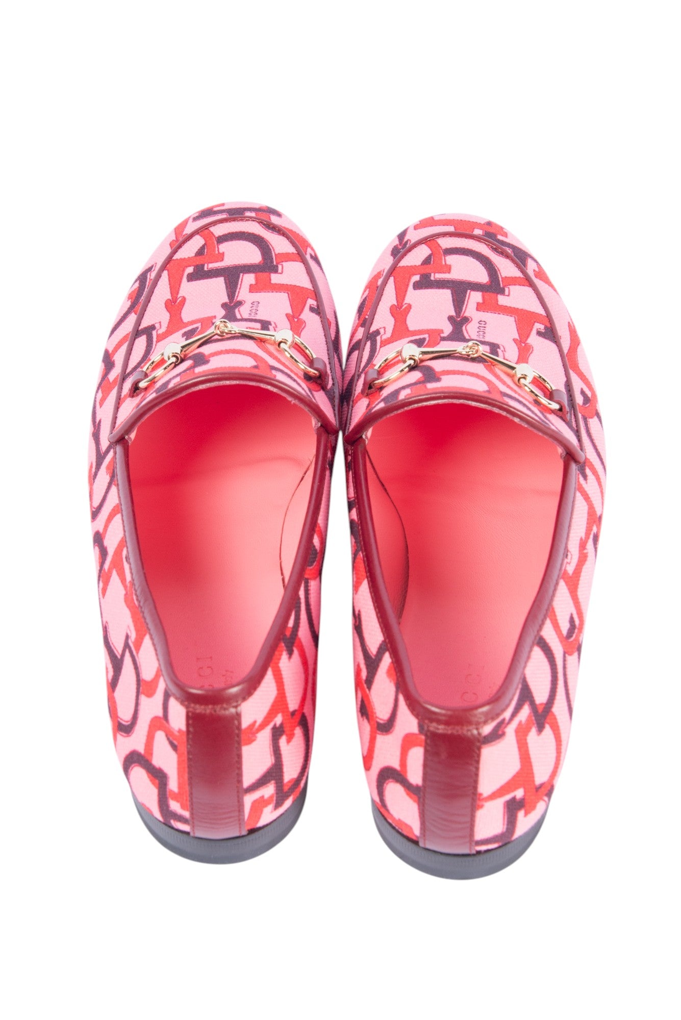 GUCCI Pink Printed Loafers Size 38.5 US 8.5
