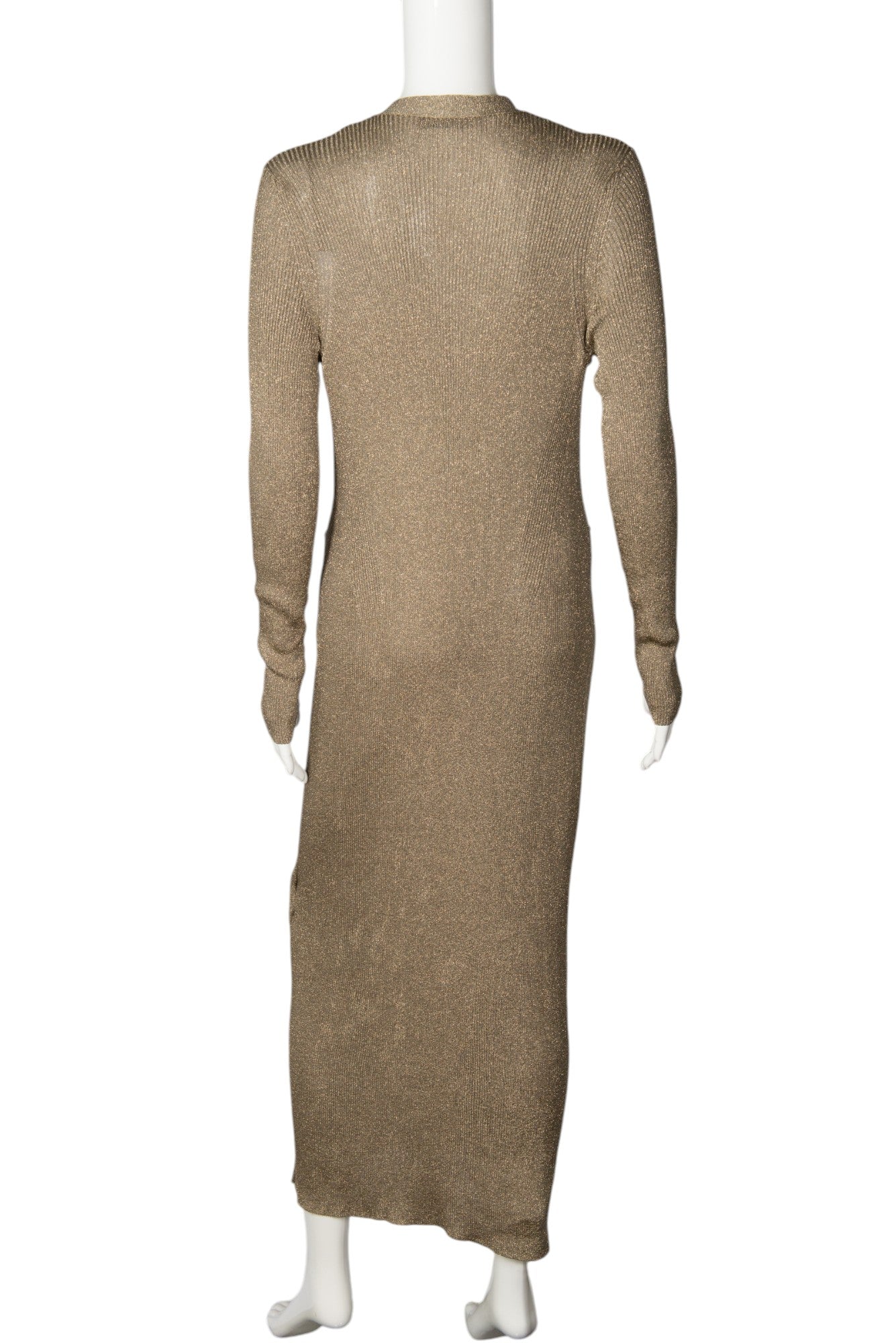 VALENTINO Gold Metallic Long Cardigan Sweater Size XL