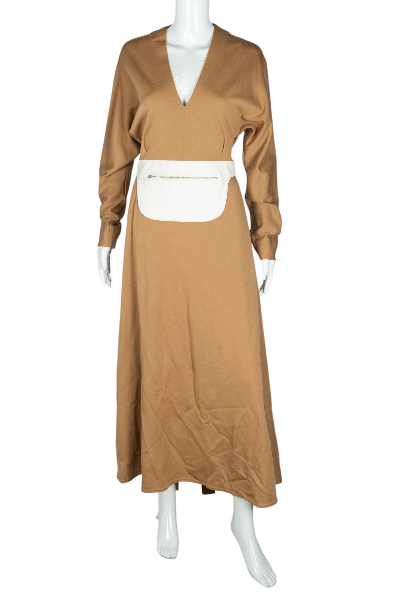 LANVIN Brown Wool Maxi Dress Size XS