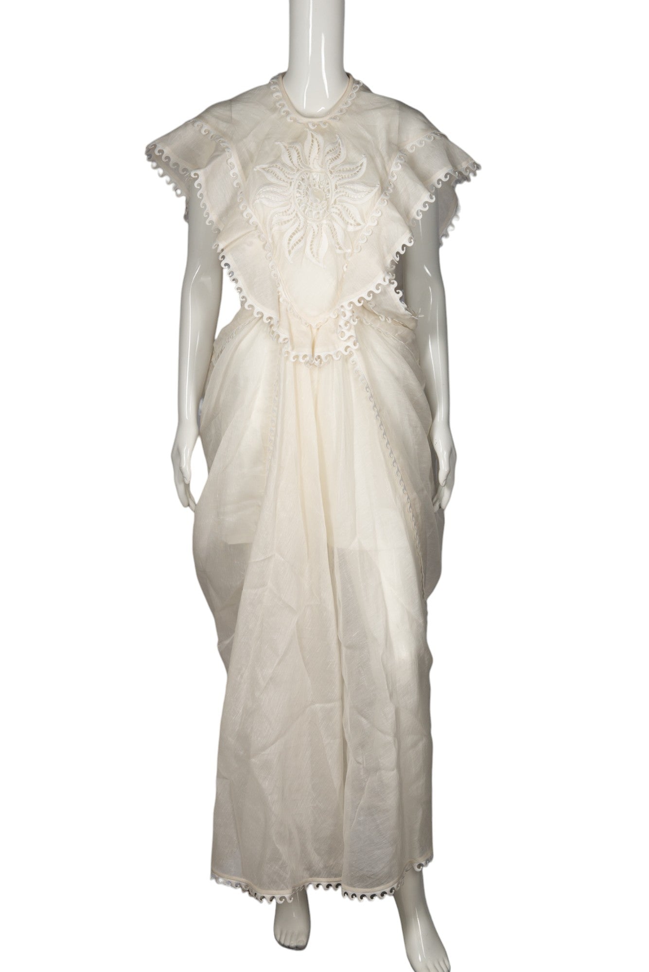 ZIMMERMANN White Linen Maxi Dress Size XS