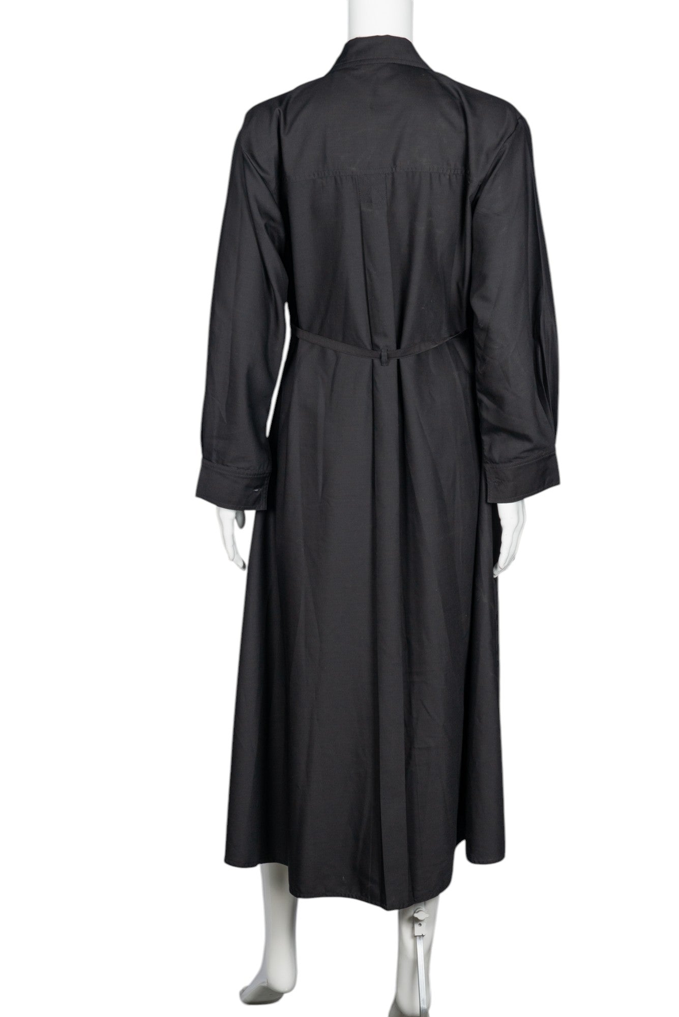 LOVEBIRDS Black Belted Midi Shirt Dress Size M