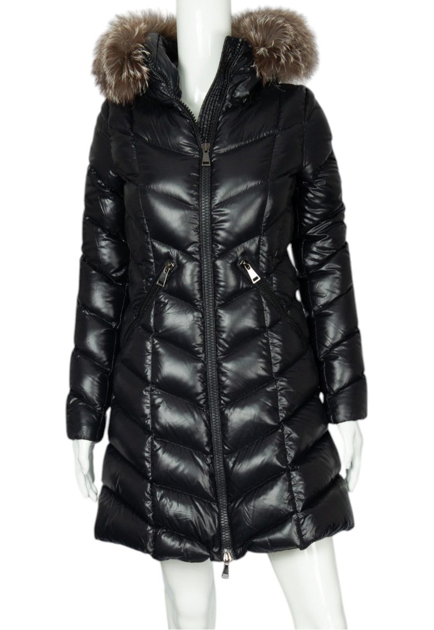 MONCLER Black Quilted Fulmar Hooded Coat Size S