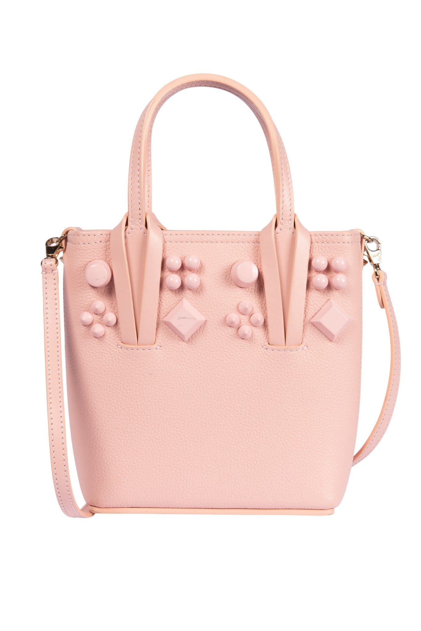 CHRISTIAN LOUBOUTIN Pink Leather Cabata Mini Tote Crossbody Bag