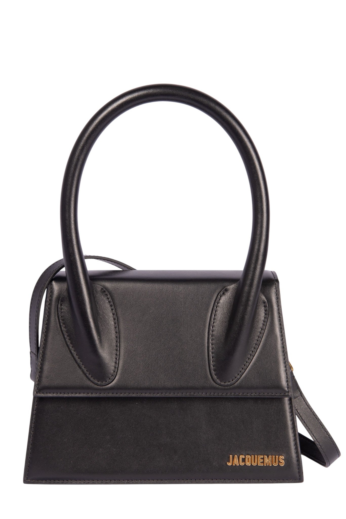 JACQUEMUS Black Leather Le Grand Chiquito Bag