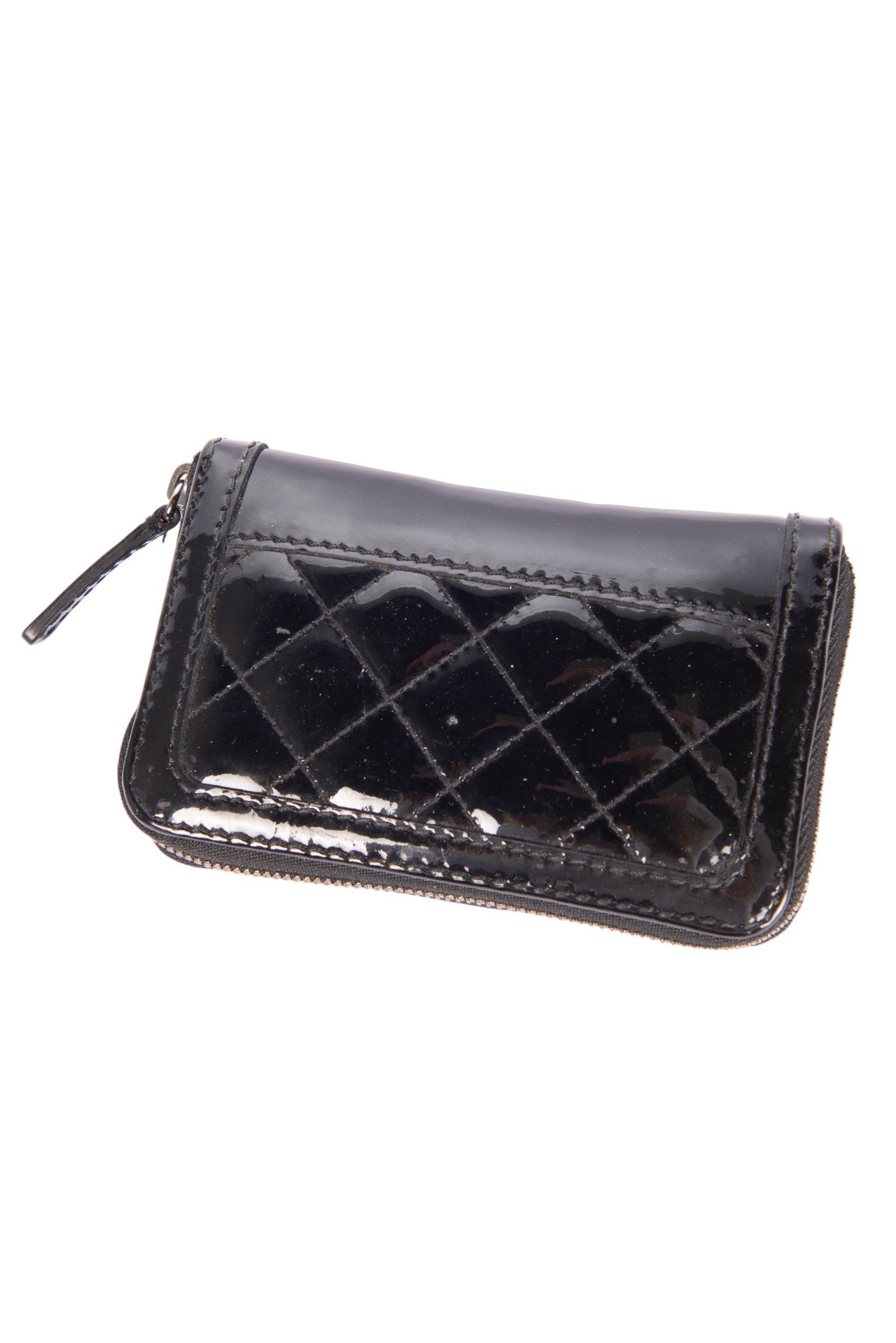 BURBERRY Black Quilted Leather Small Coin Wallet