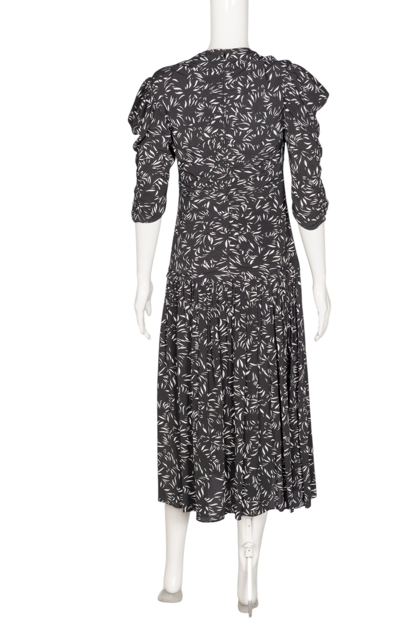 PROENZA SCHOULER Black and White Printed Midi Dress Size S