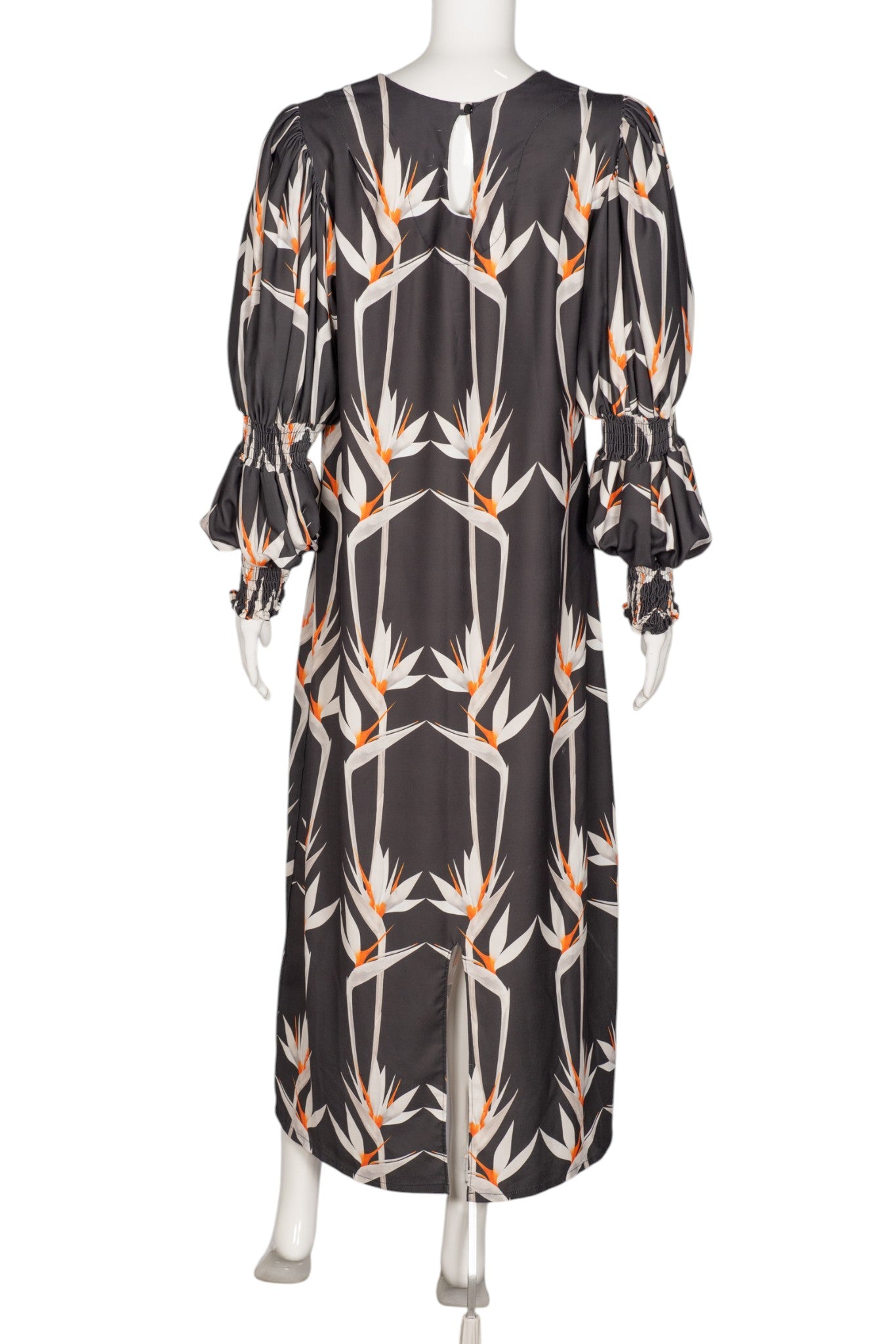 THE LULO PROJECT Black Bird Print Maxi Dress Size M