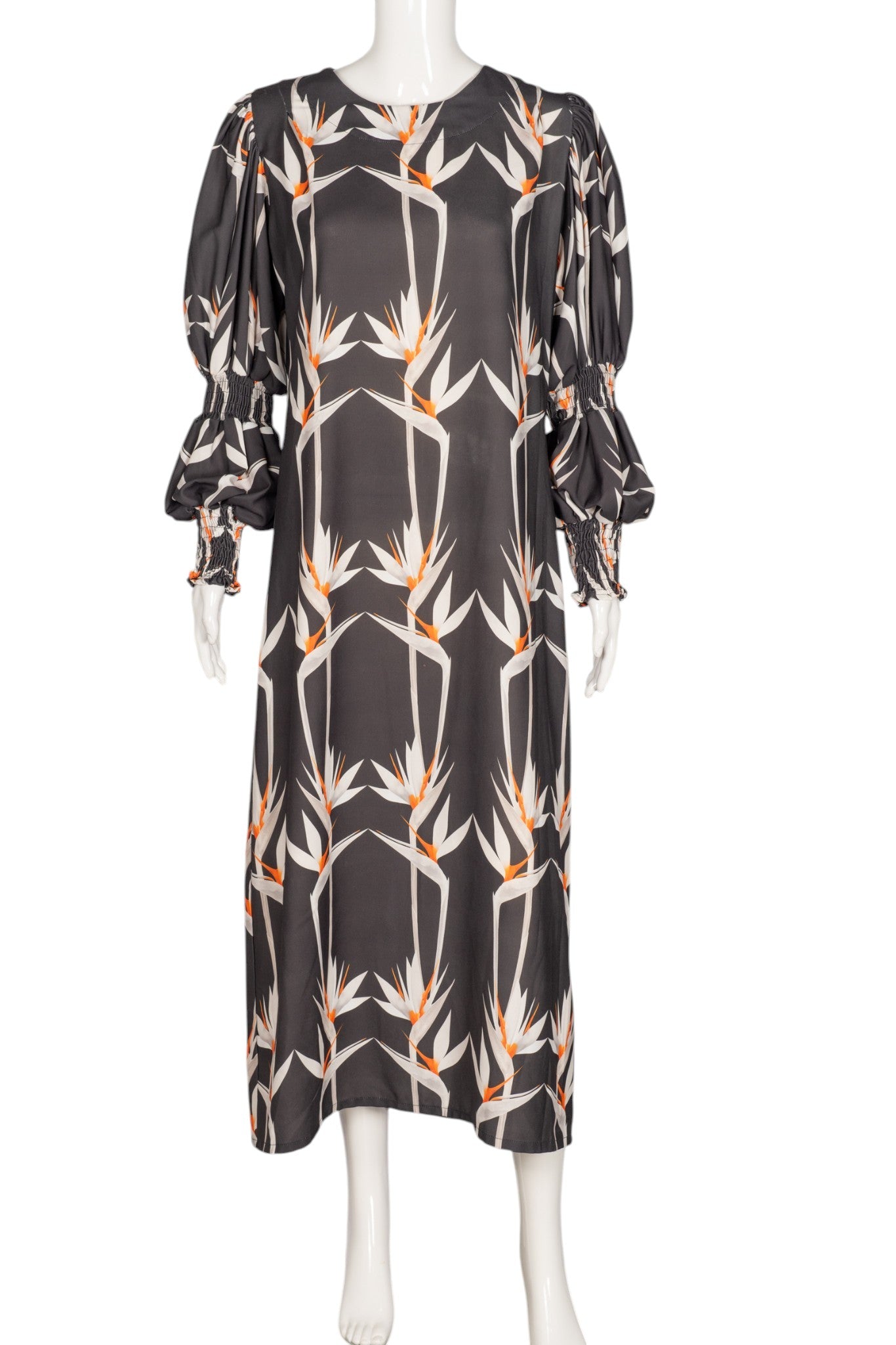 THE LULO PROJECT Black Bird Print Maxi Dress Size M