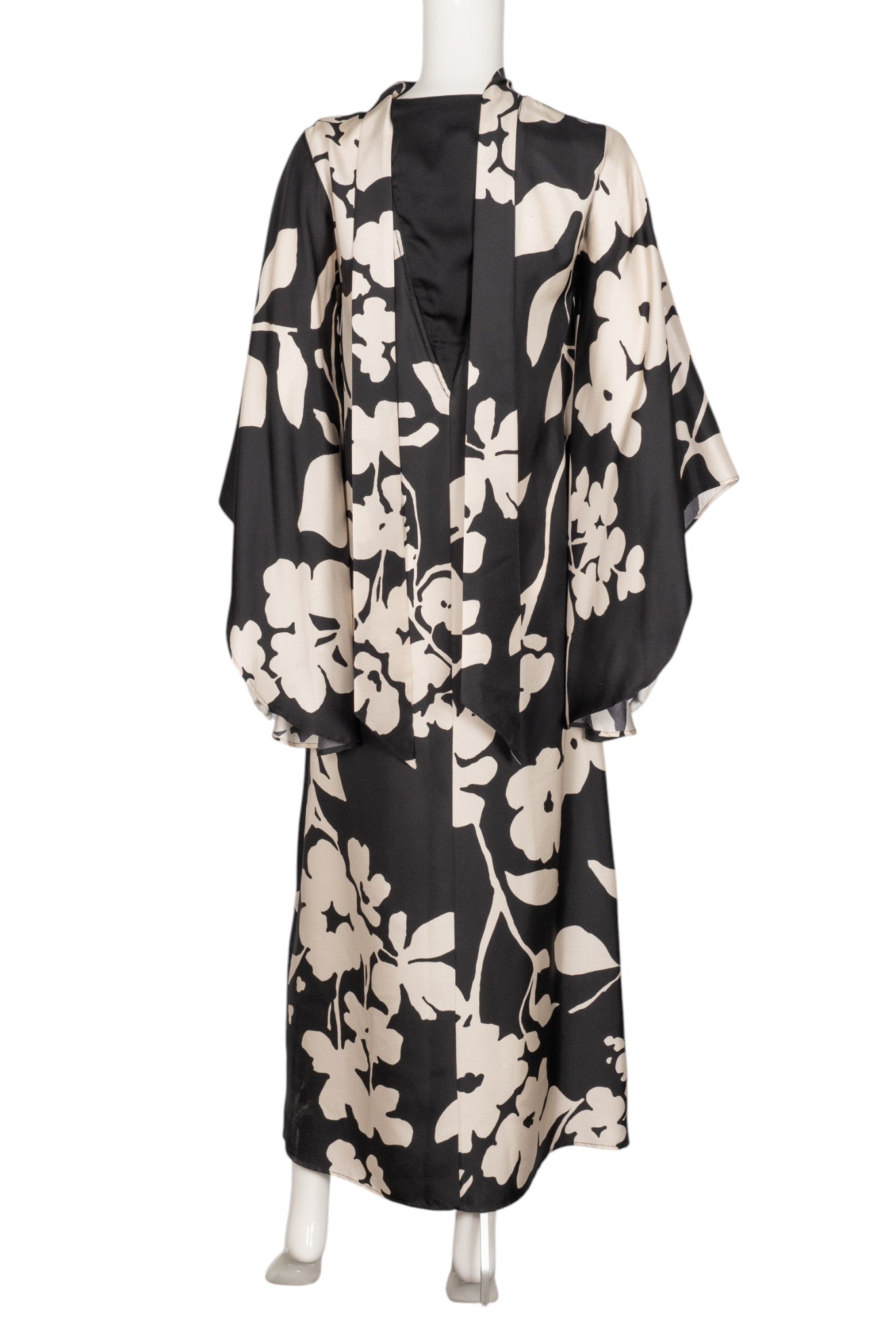 LA DOUBLEJ Black Silk Printed Dress Size M