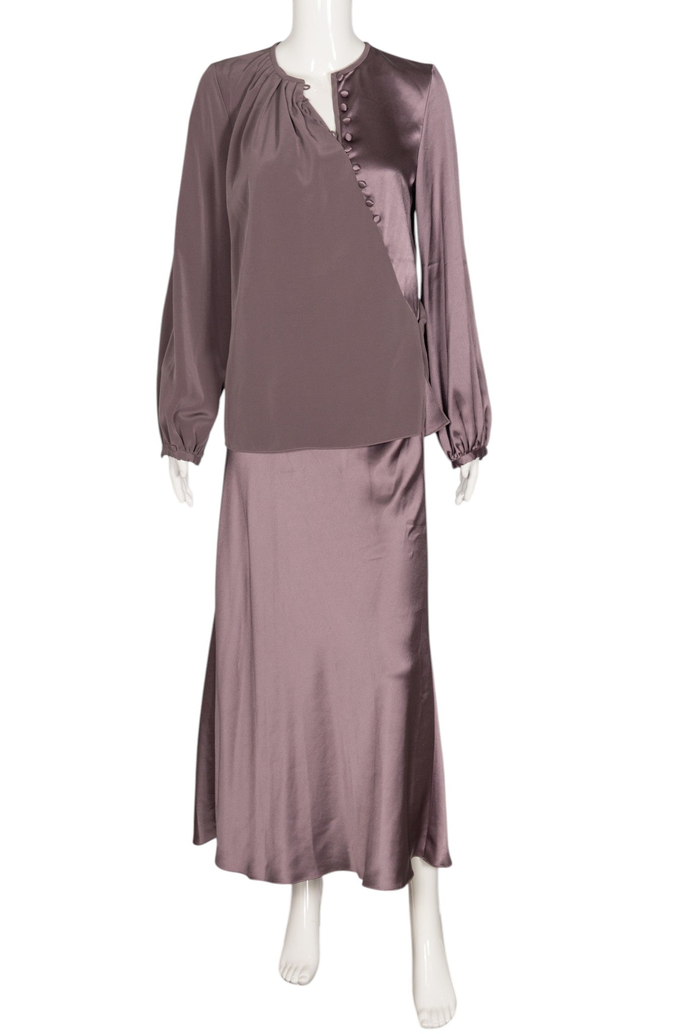 PRABAL GURUNG Purple Silk Two-Piece Skirt Set Size S