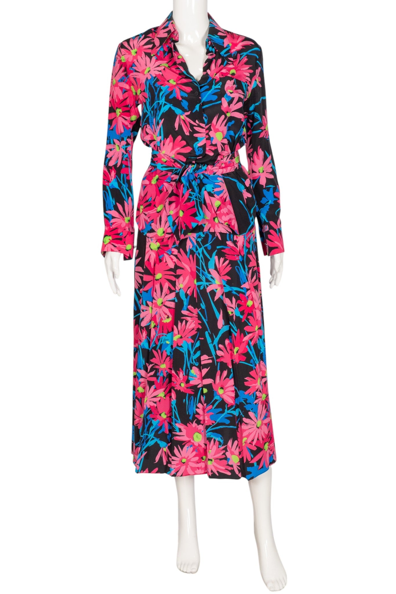 GUCCI Pink Printed Blouse & Skirt Set Size S