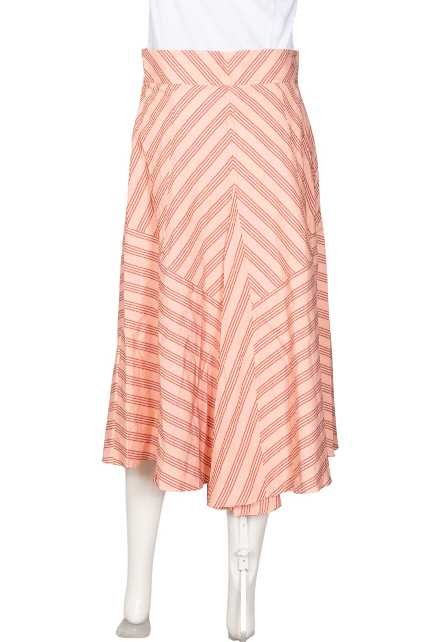 PAUL SMITH Pink Striped Asymmetrical Midi Skirt Size M