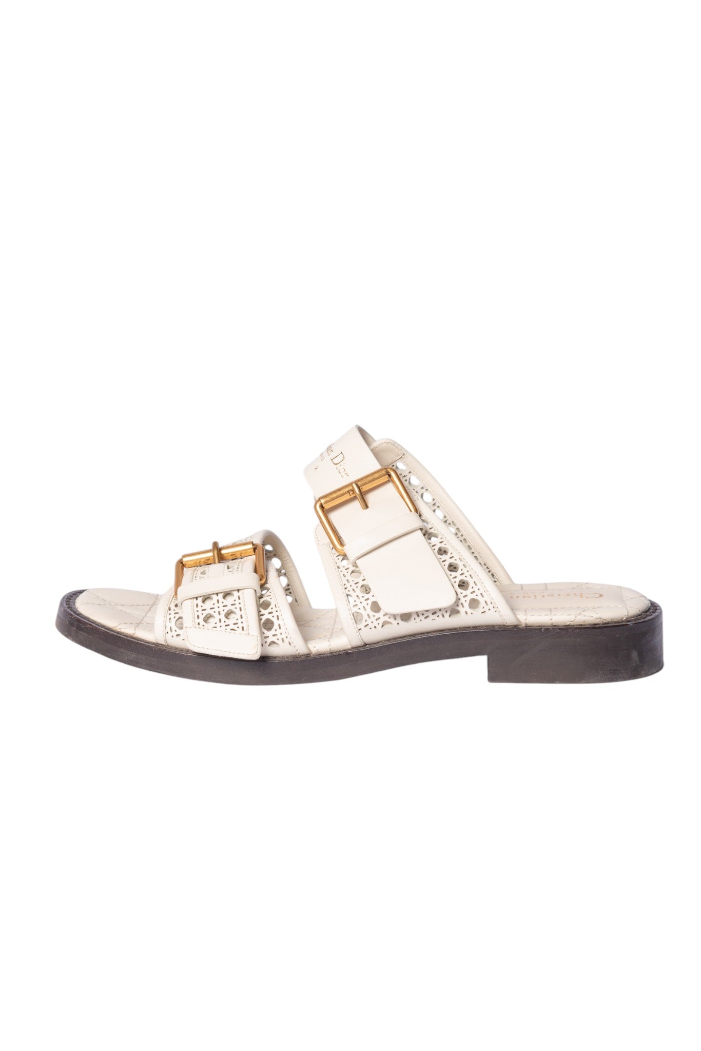 CHRISTIAN DIOR White D-Avenue Sandals Size 37
