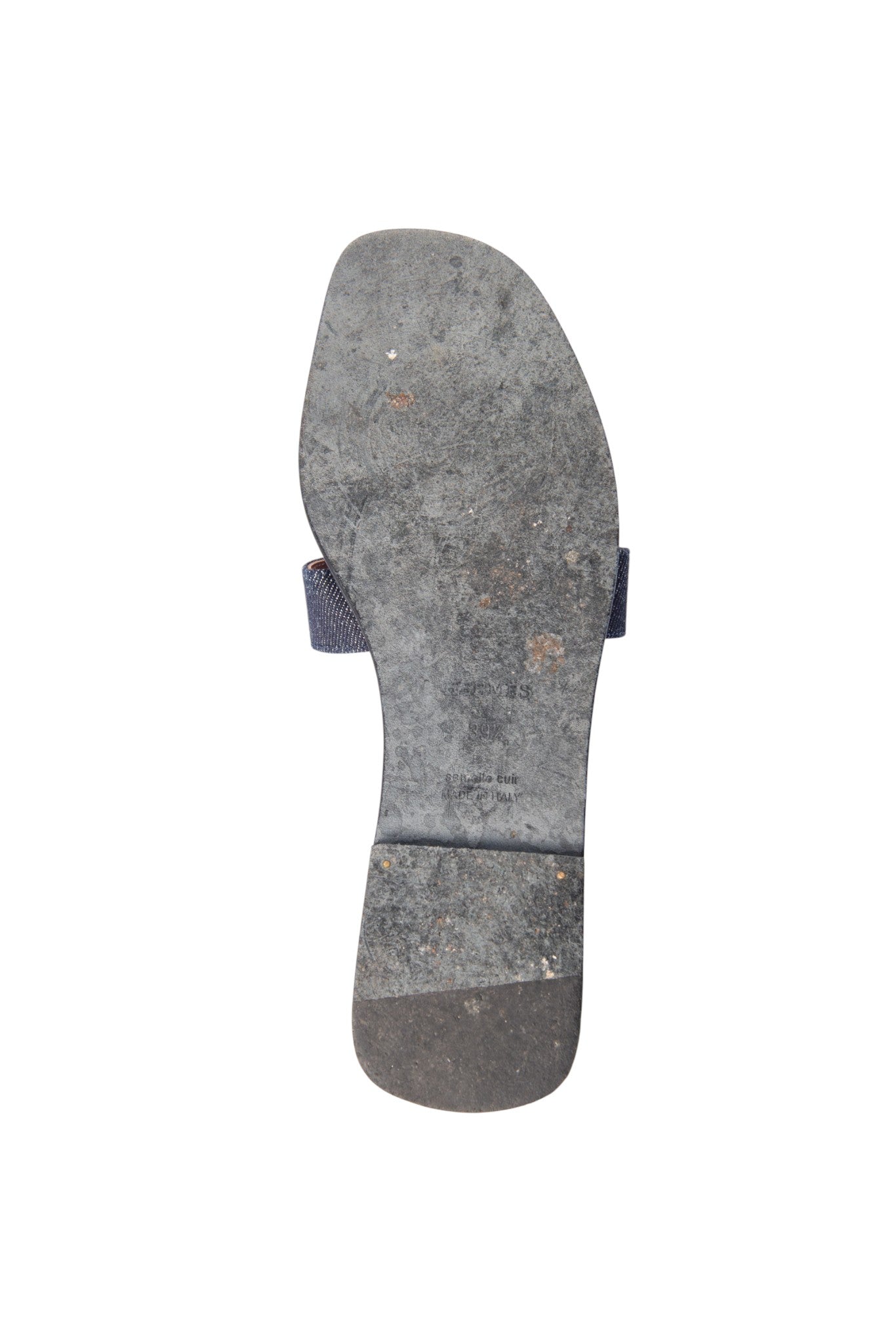 HERMÈS Blue Denim Oran Sandals Size 39.5