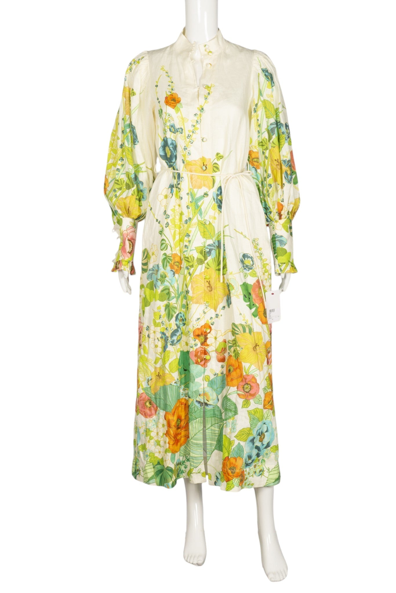 ALEMAIS Multi Floral Print Midi Dress Size XS