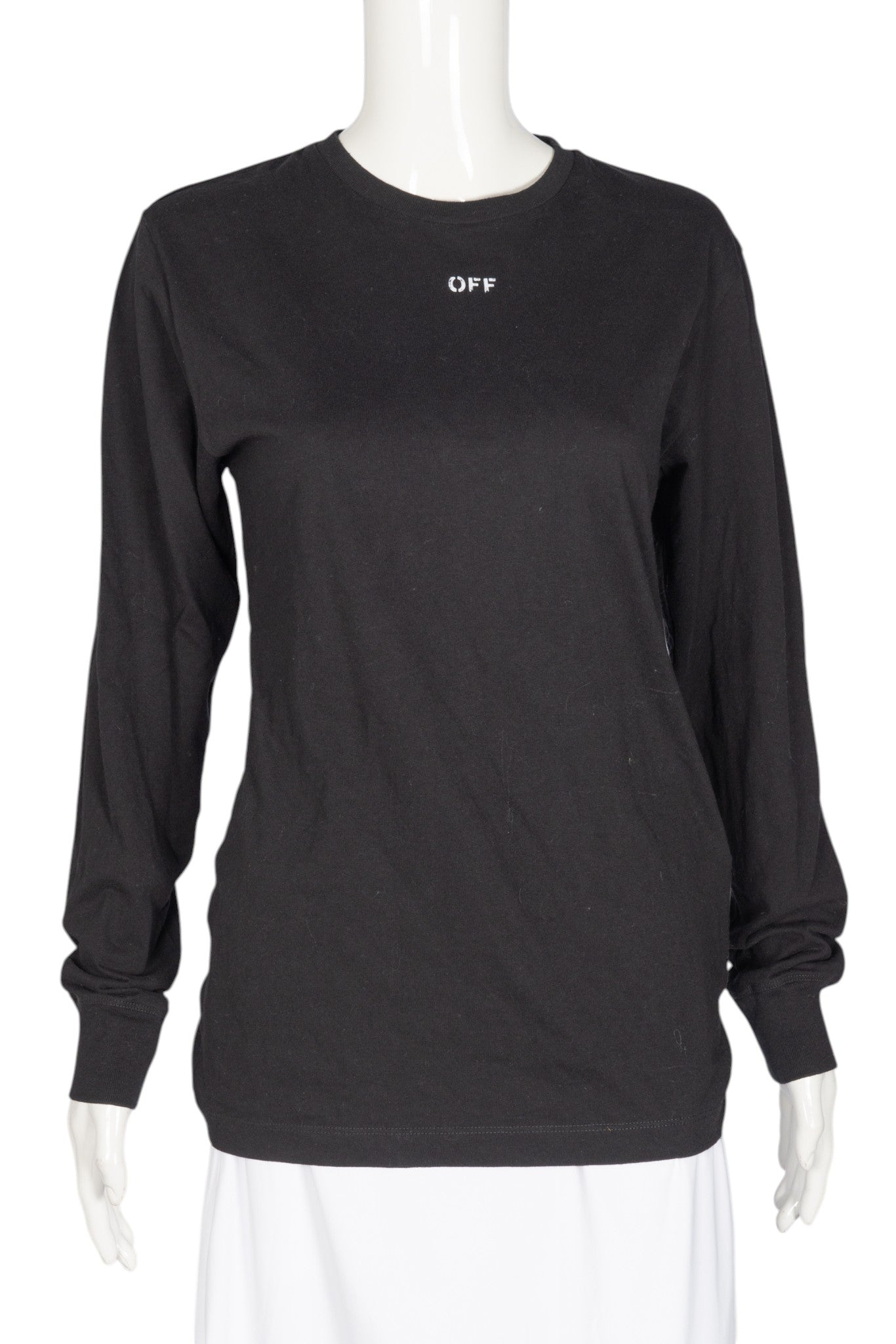 OFF-WHITE Black Cotton Long Sleeve T-Shirt Size L