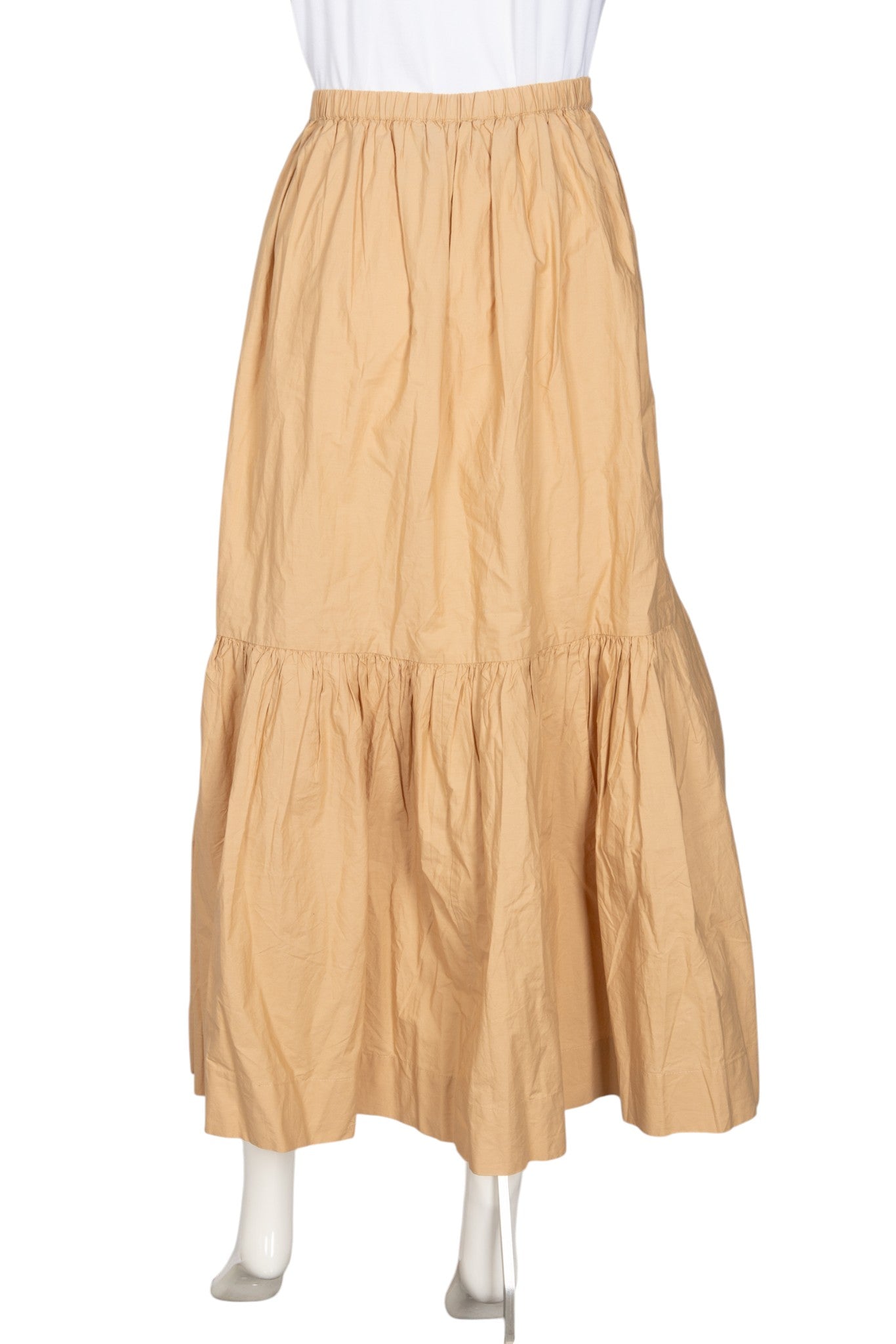 GANNI Brown Tiered Ruffled Maxi Skirt Size S