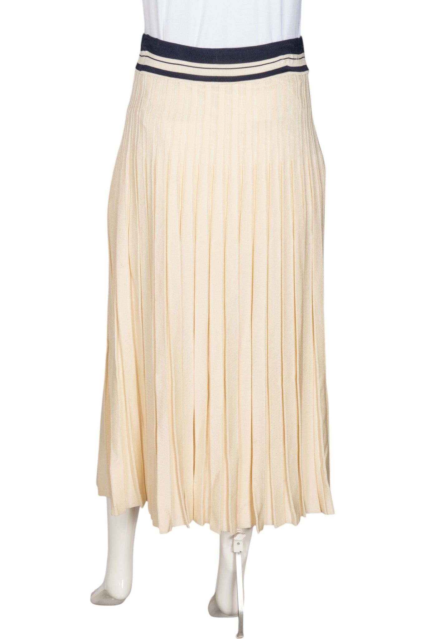 TORY BURCH Cream Pleated Midi Skirt Size M