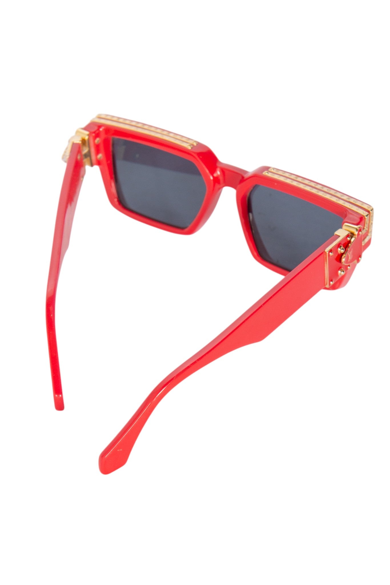 LOUIS VUITTON Red 1.1 Millionaires Sunglasses Gold-Color Hardware