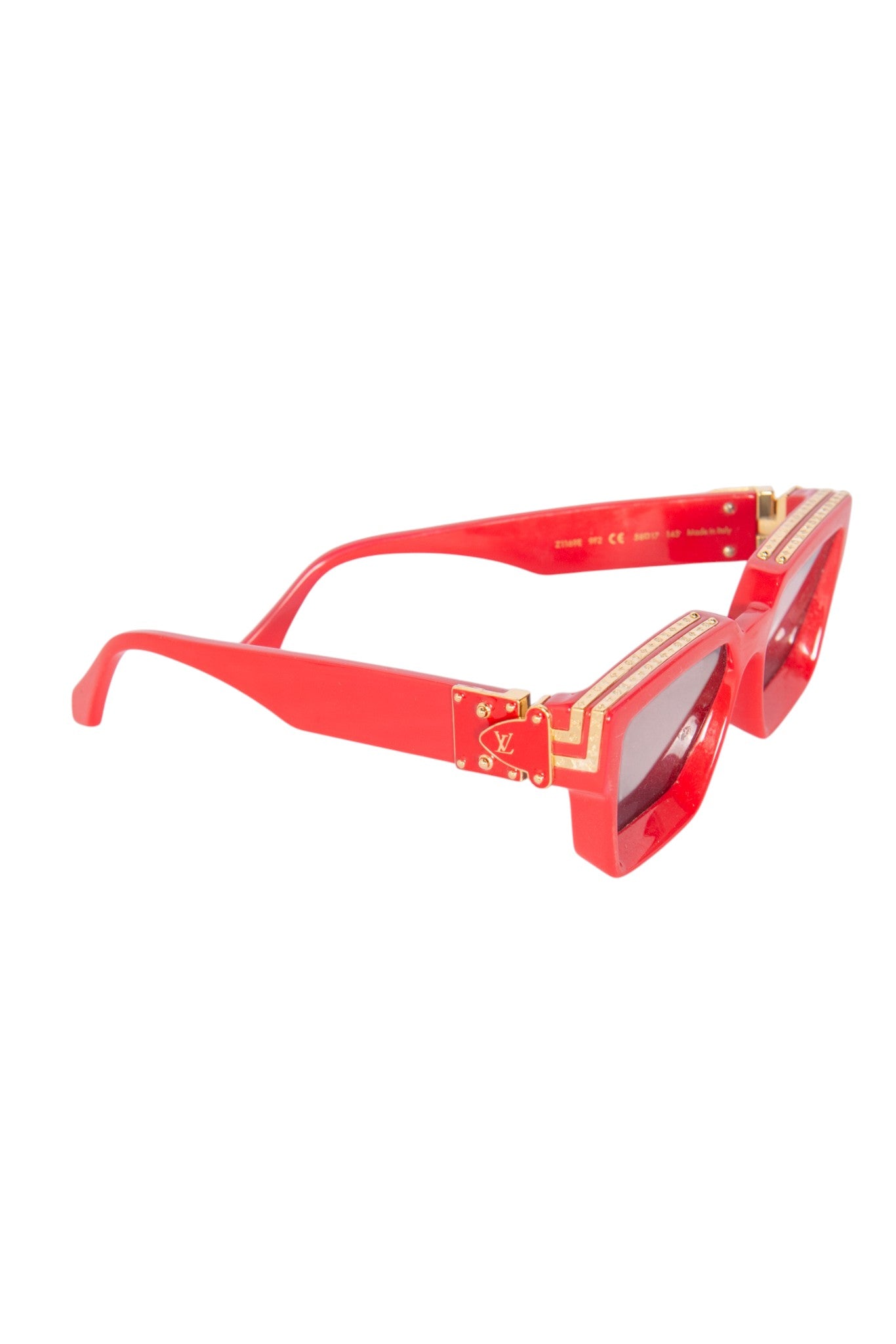 LOUIS VUITTON Red 1.1 Millionaires Sunglasses Gold-Color Hardware