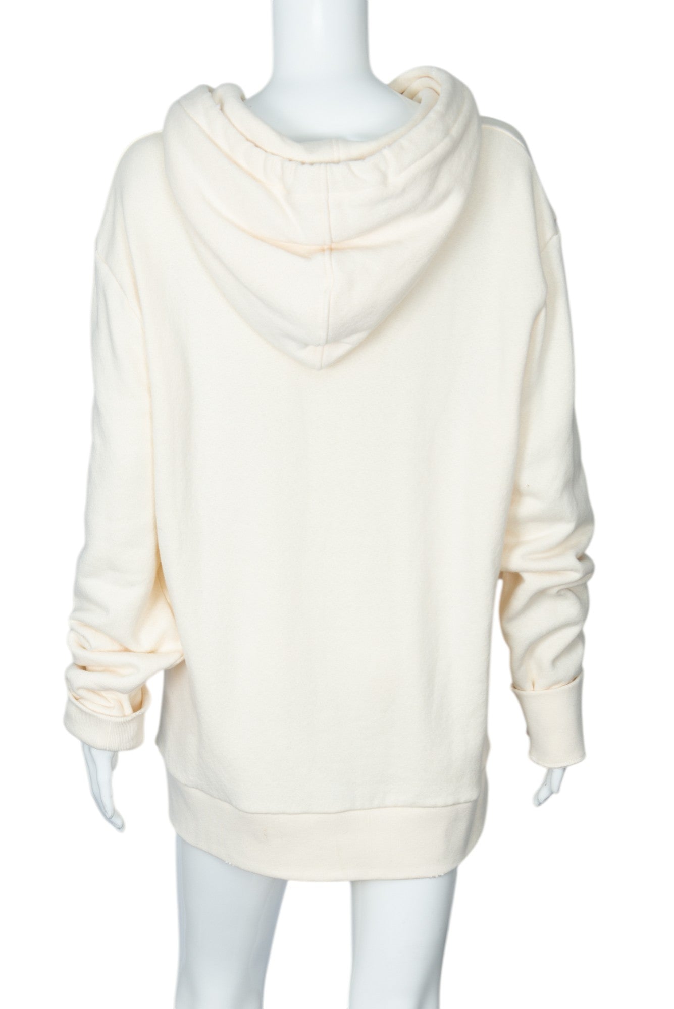 GUCCI Cream Cotton GG Logo Print Hoodie Sweater Size XL