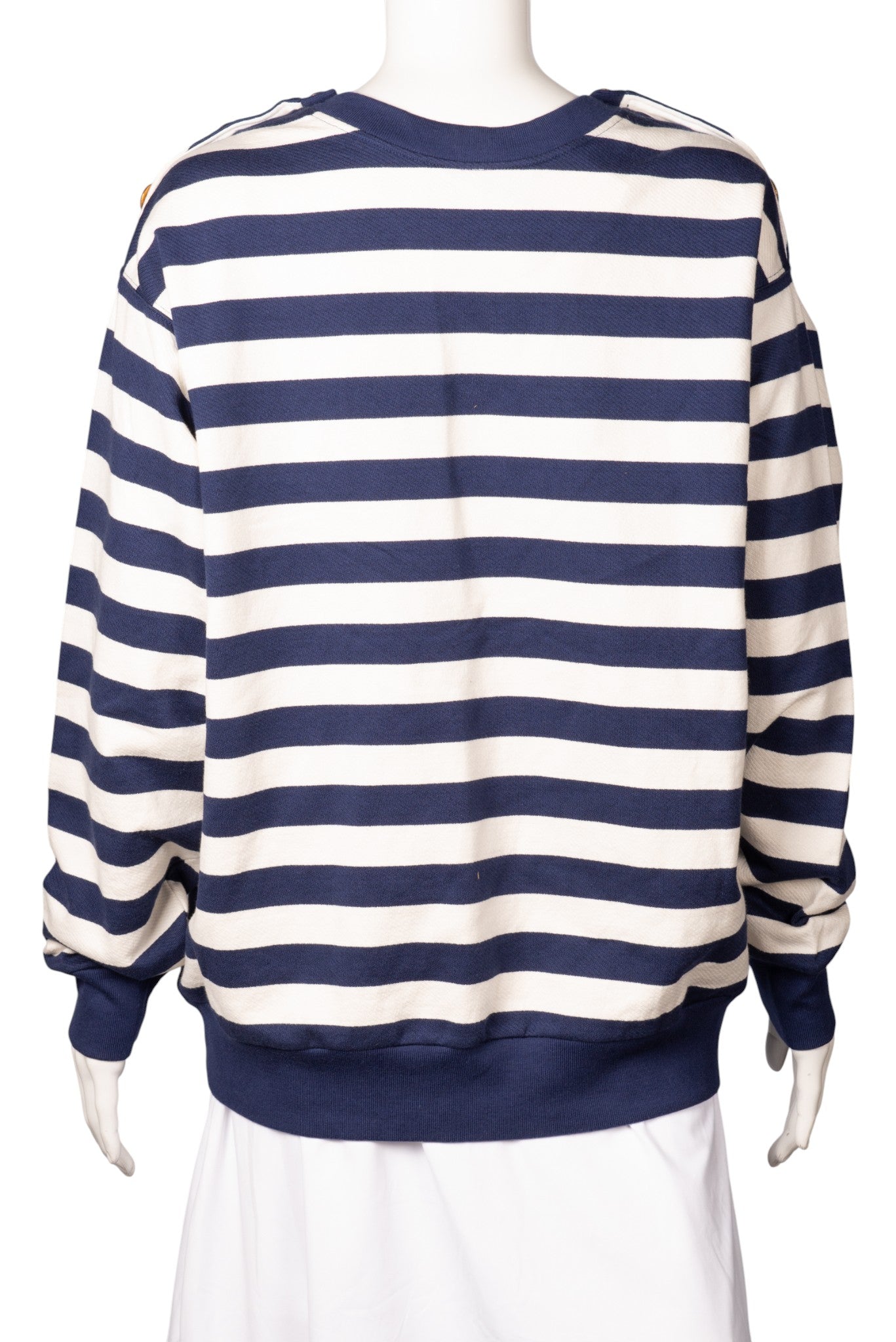 GUCCI Navy White Cotton Striped Sweatshirt Size M