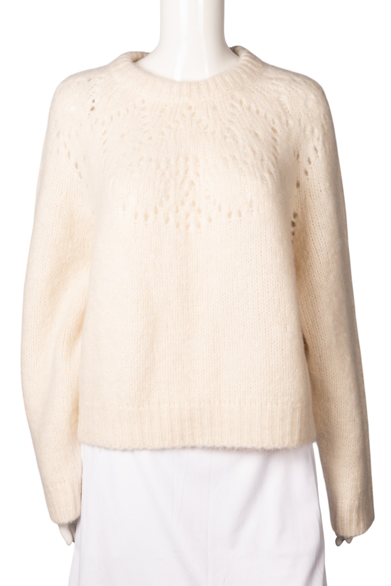 CELINE Beige Alpaca Knit Sweater Size L