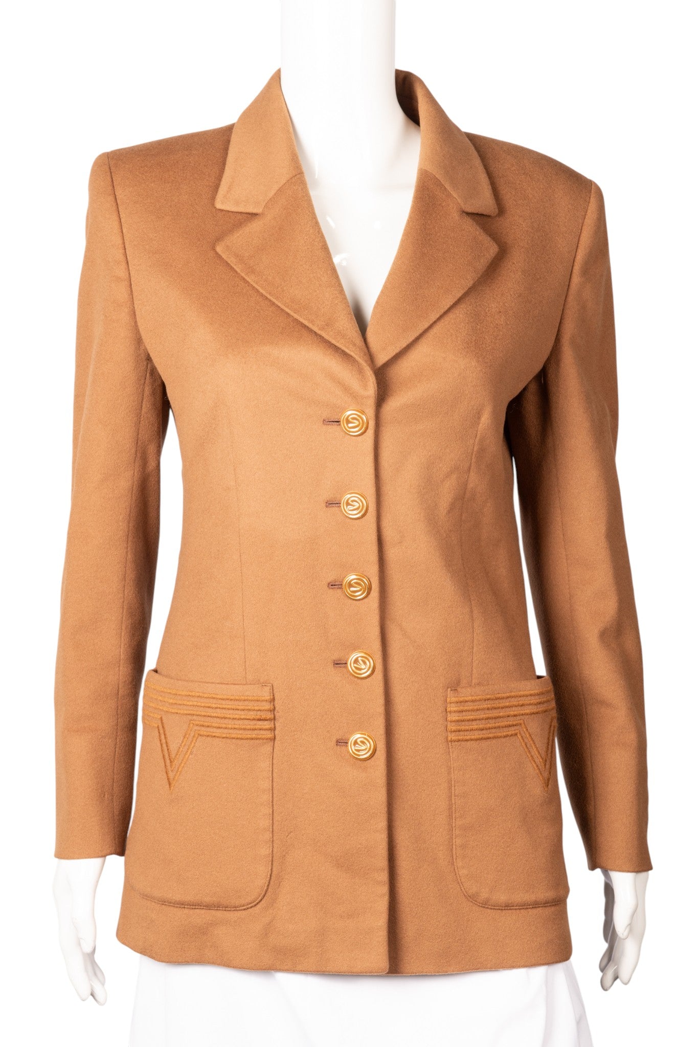 VALENTINO Brown Cashmere Blazer Jacket Size M
