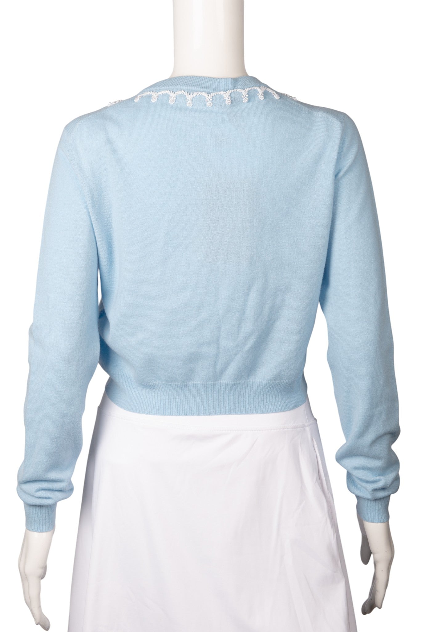 VERSACE Blue Wool Cardigan Sweater Size XS