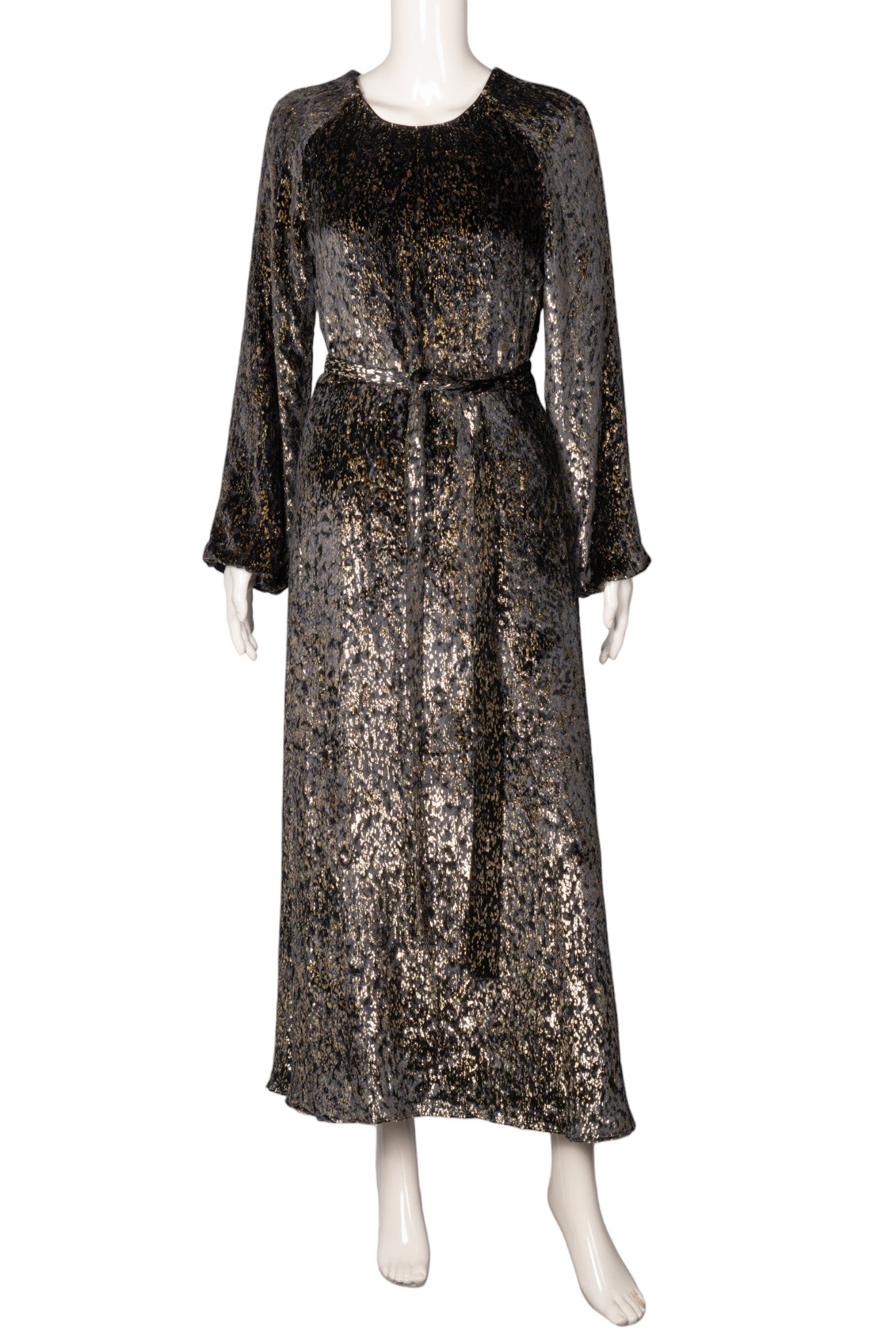 SIMKHAI Black Metallic Odina Maxi Dress Size M