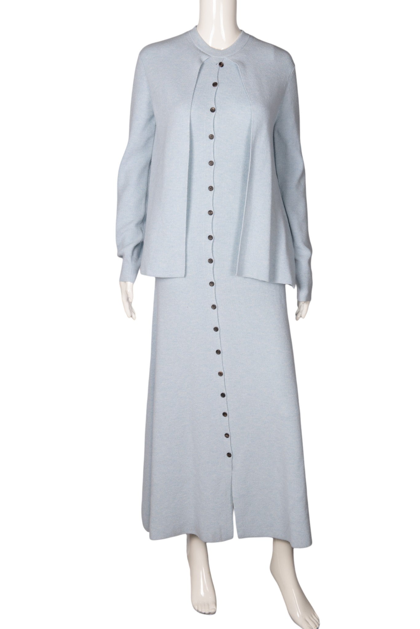 LANVIN Blue Wool Maxi Dress Size XS