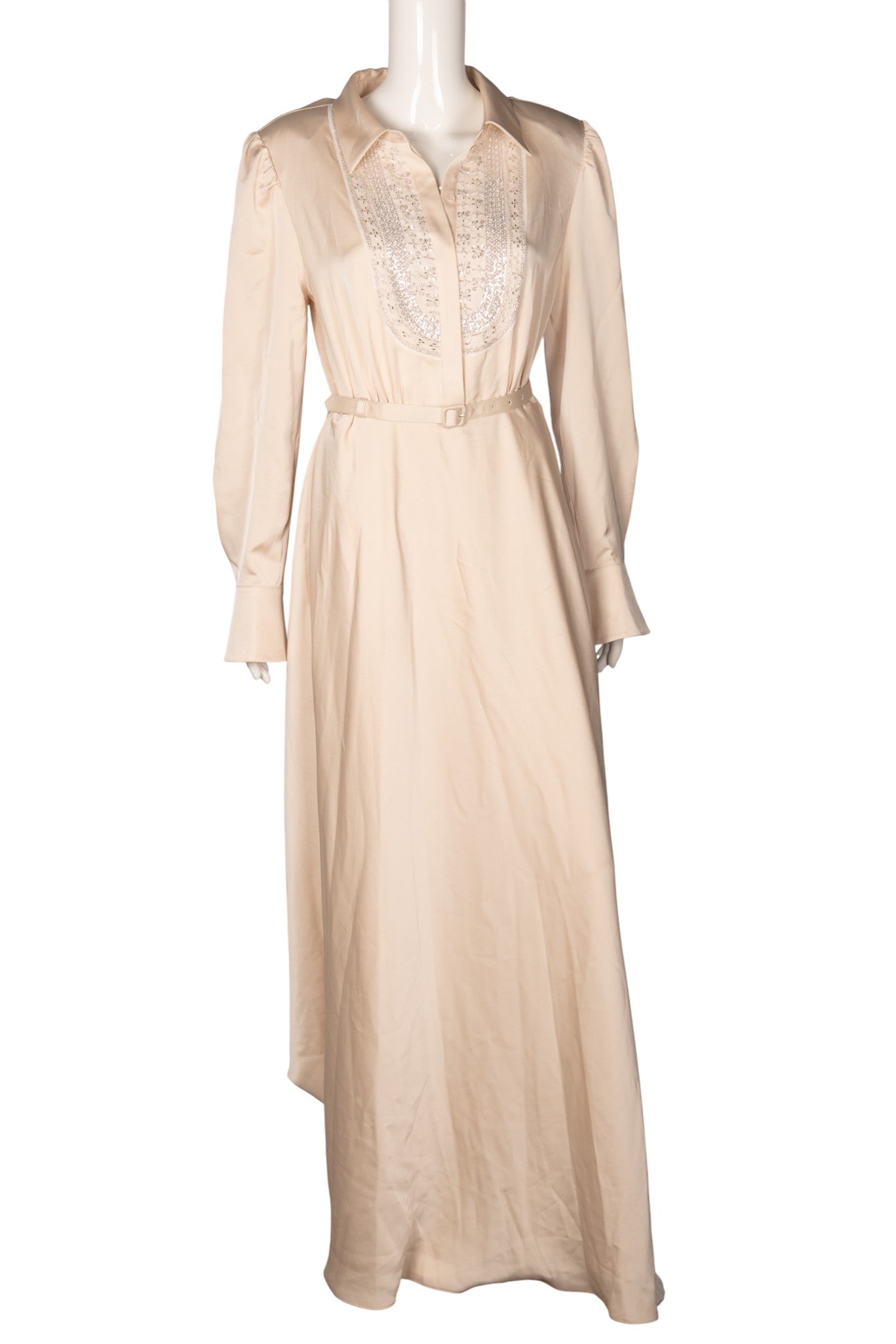 SELF-PORTRAIT Beige Maxi Dress Size L