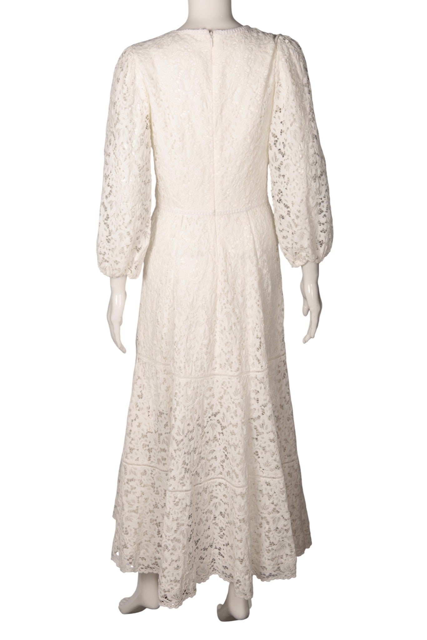 JONATHAN SIMKHAI White Lace Midi Dress Size S
