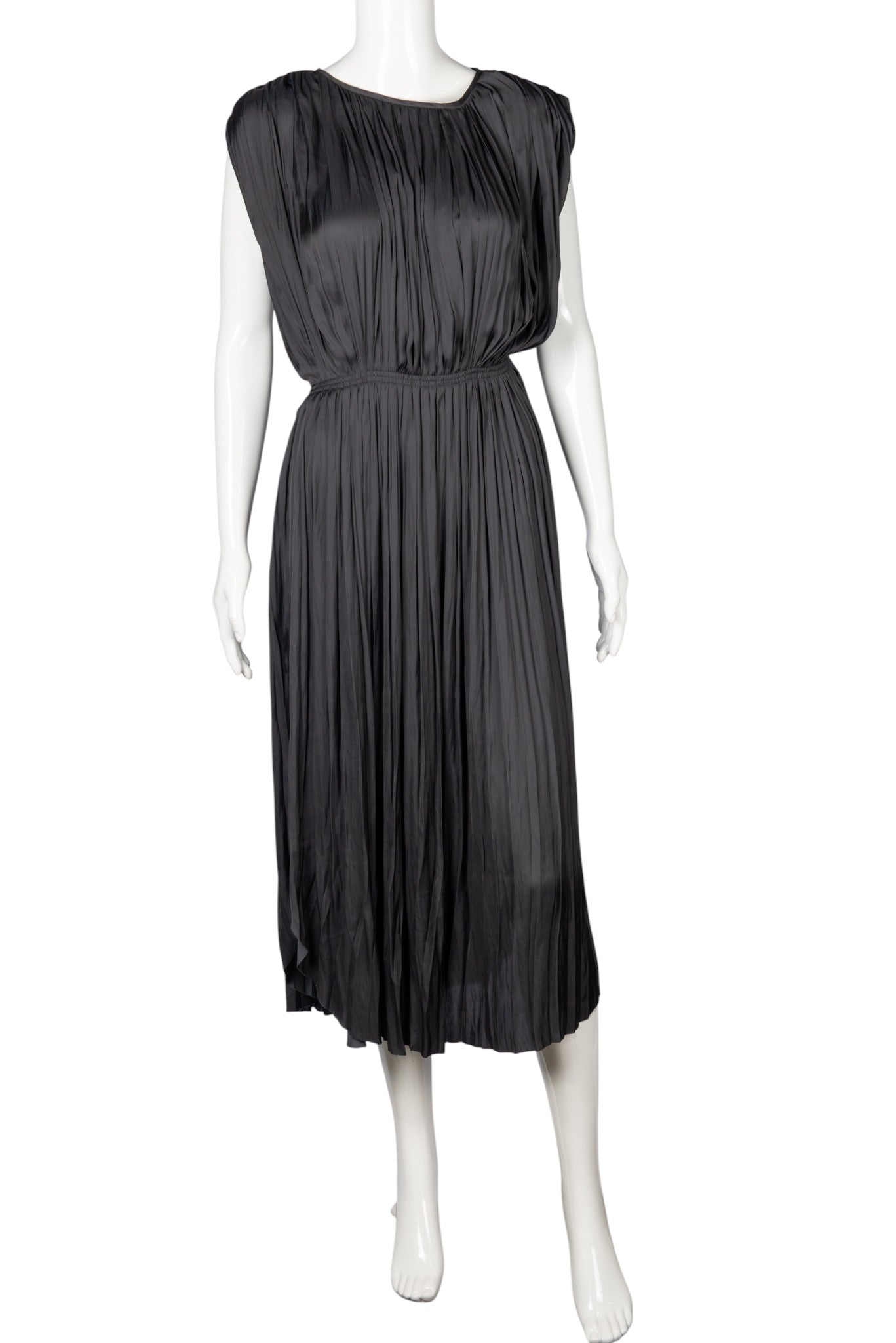 ULLA JOHNSON Black Silk Midi Dress Size S