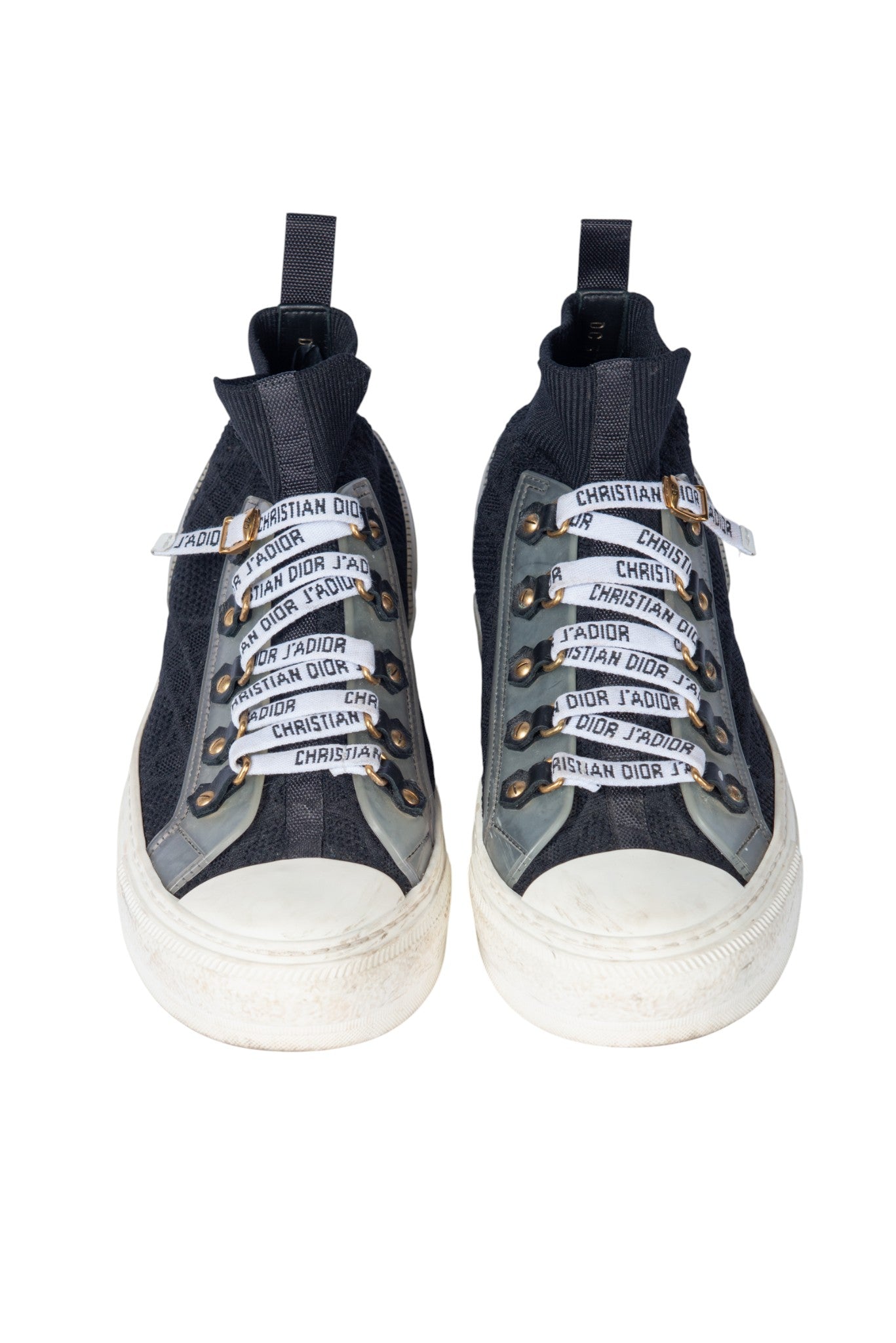 CHRISTIAN DIOR Black Knit Walk'n'Dior Sneakers Size 37