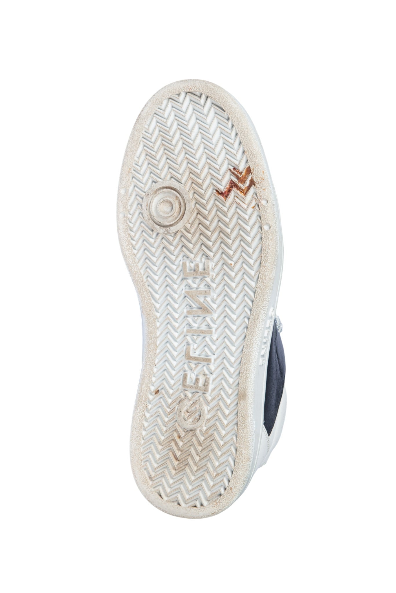 CELINE White Leather Glitter Mid Top Sneakers Size 37