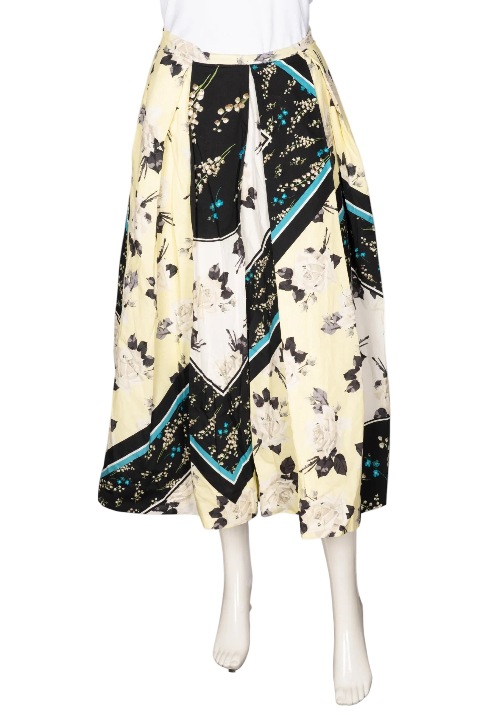 ERDEM Yellow Floral Print Maxi Skirt Size S