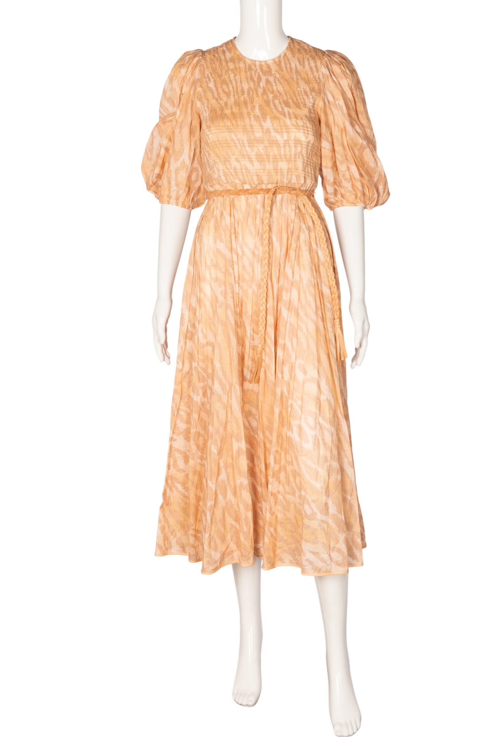 ZIMMERMANN Leopard Print Cotton Gauze Midi Dress Size M