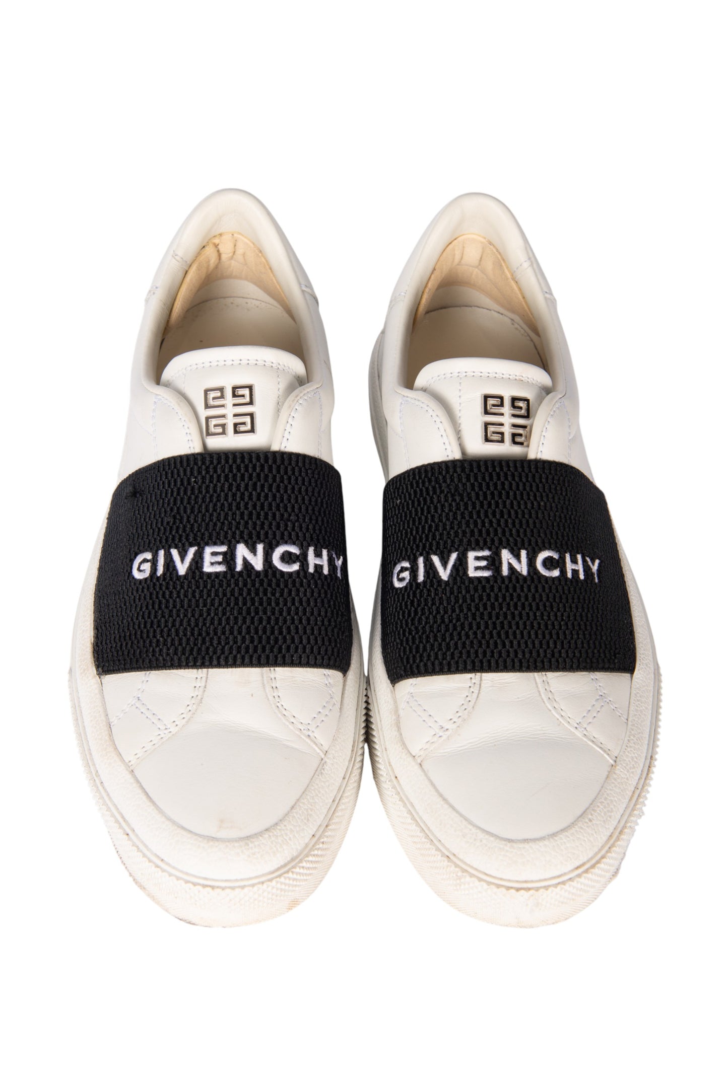 GIVENCHY White & Black Slip-On Sneakers Size 37