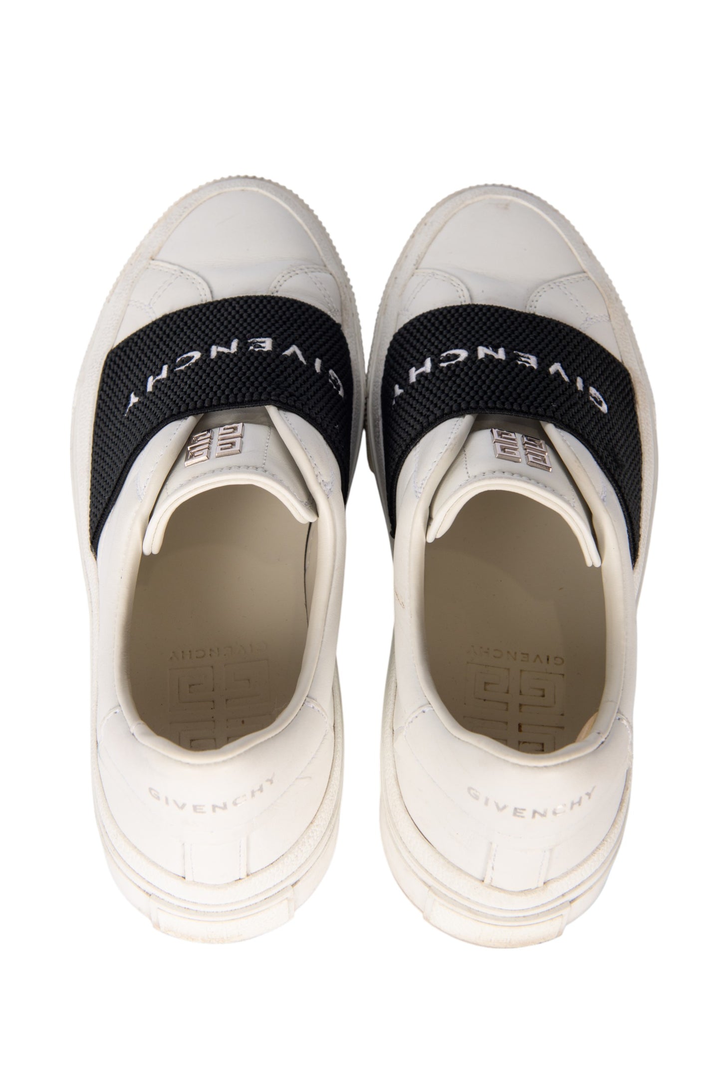 GIVENCHY White & Black Slip-On Sneakers Size 37