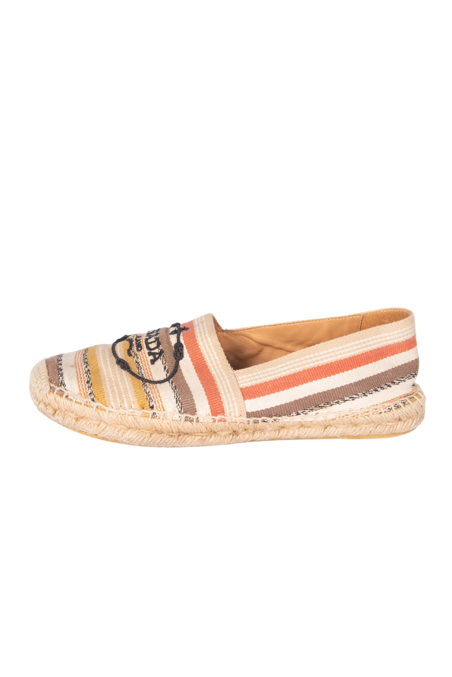 PRADA Multicolor Canvas Logo Espadrilles Size 38