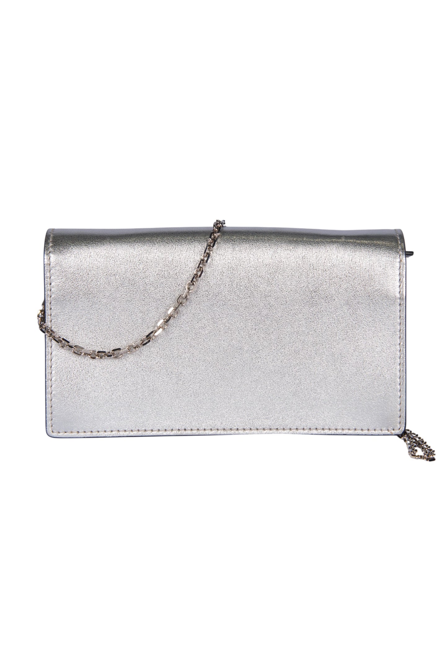 VALENTINO Silver Leather Rockstud Crossbody Bag