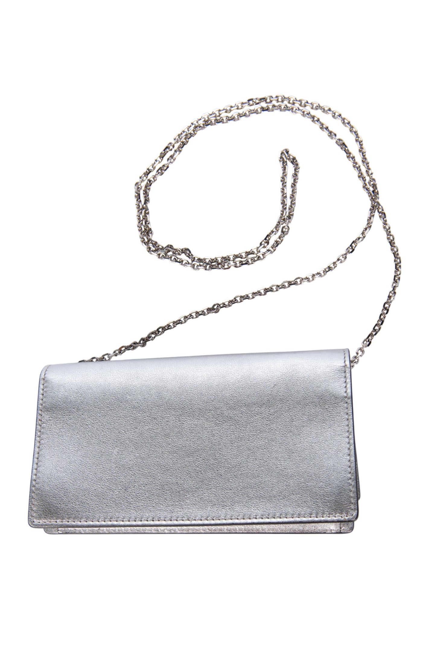 VALENTINO Silver Leather Rockstud Crossbody Bag