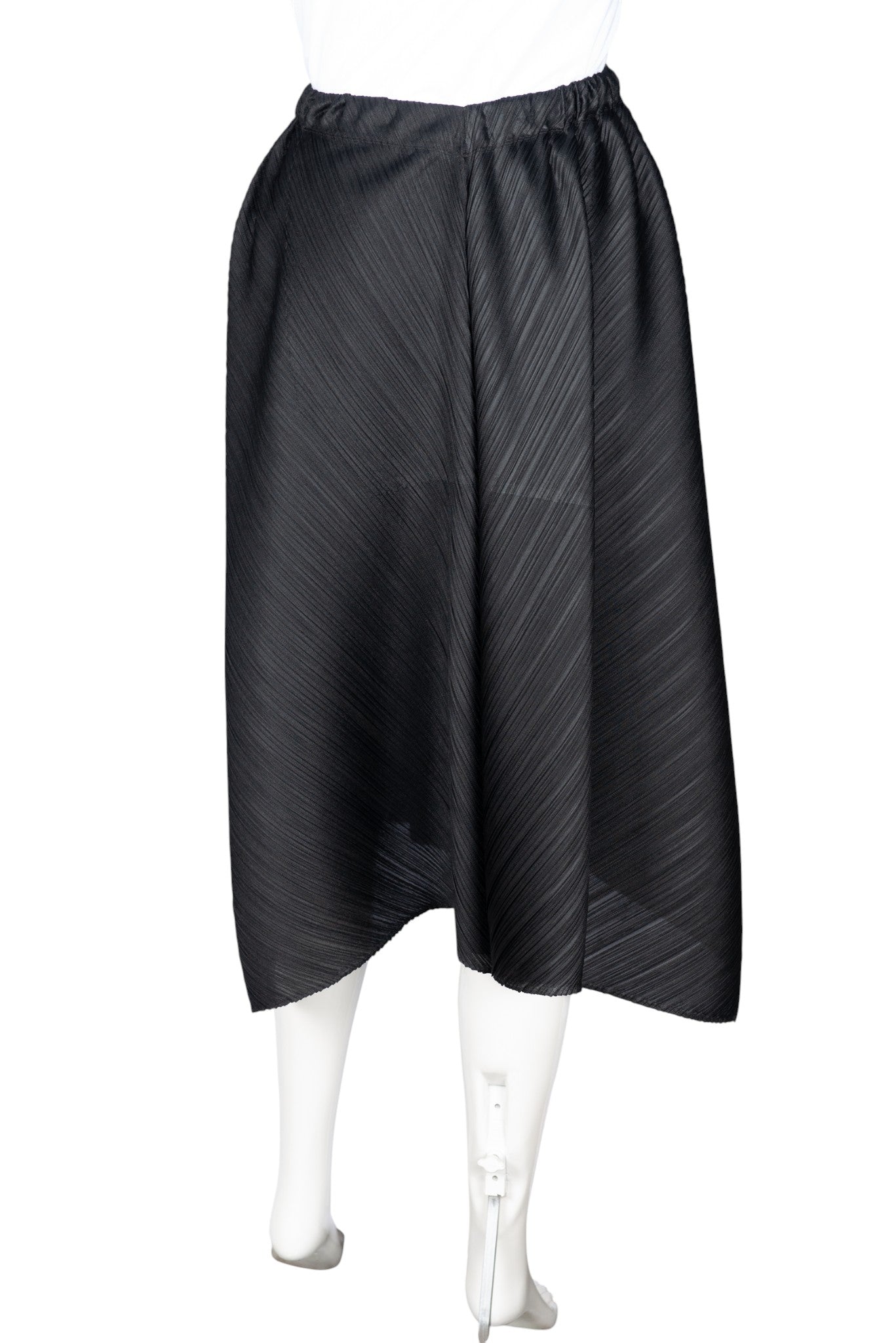 ISSEY MIYAKE PLEATS PLEASE Black Asymmetrical Skirt Size M