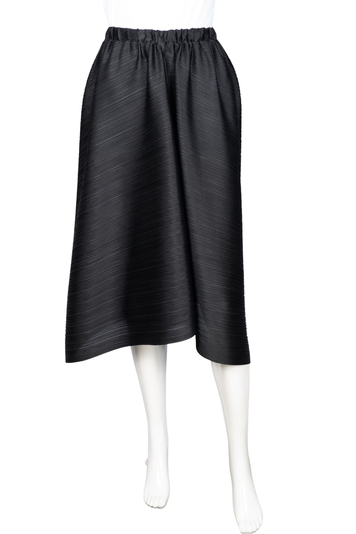ISSEY MIYAKE PLEATS PLEASE Black Asymmetrical Skirt Size M