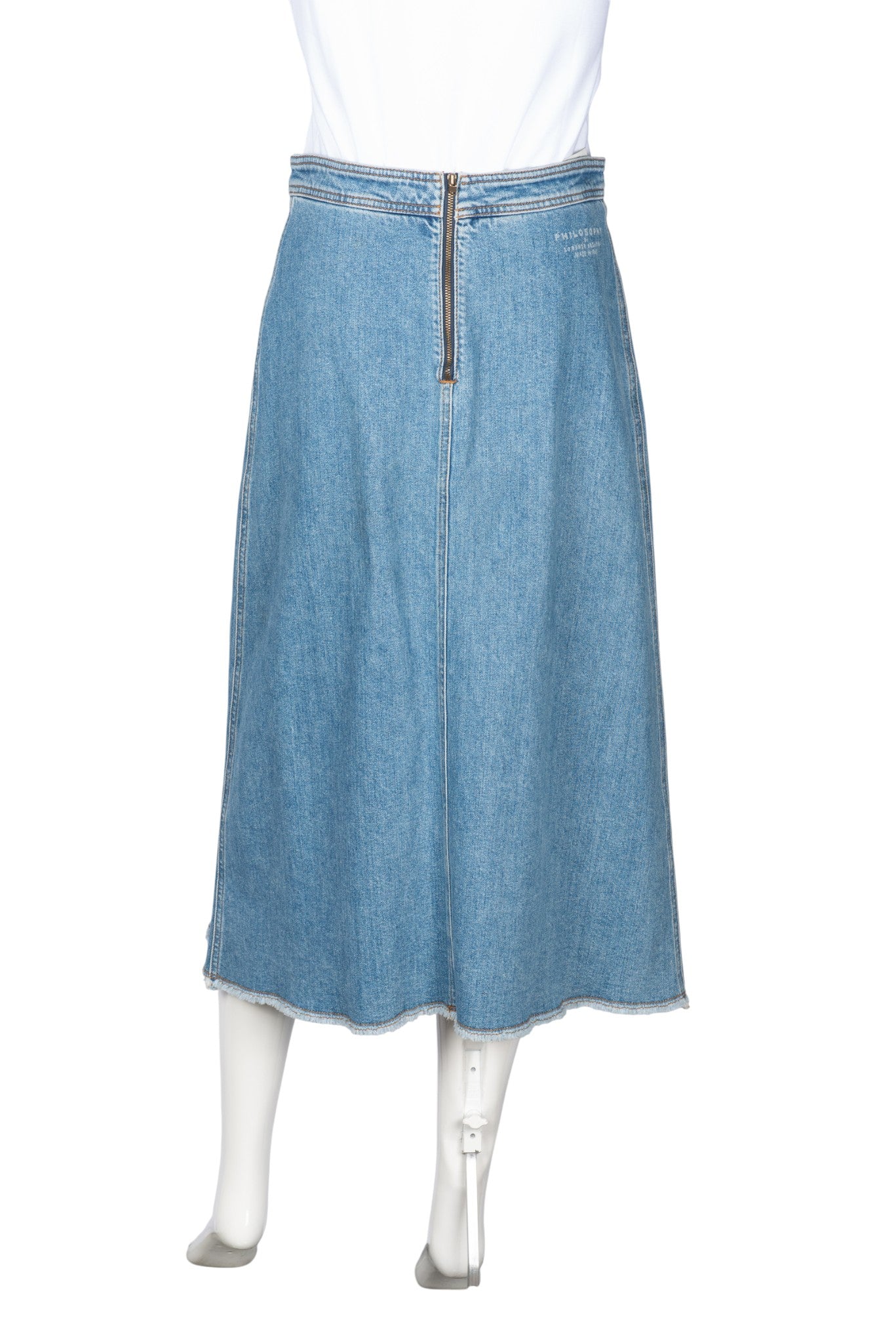 PHILOSOPHY DI LORENZO Denim Midi Skirt Size 6
