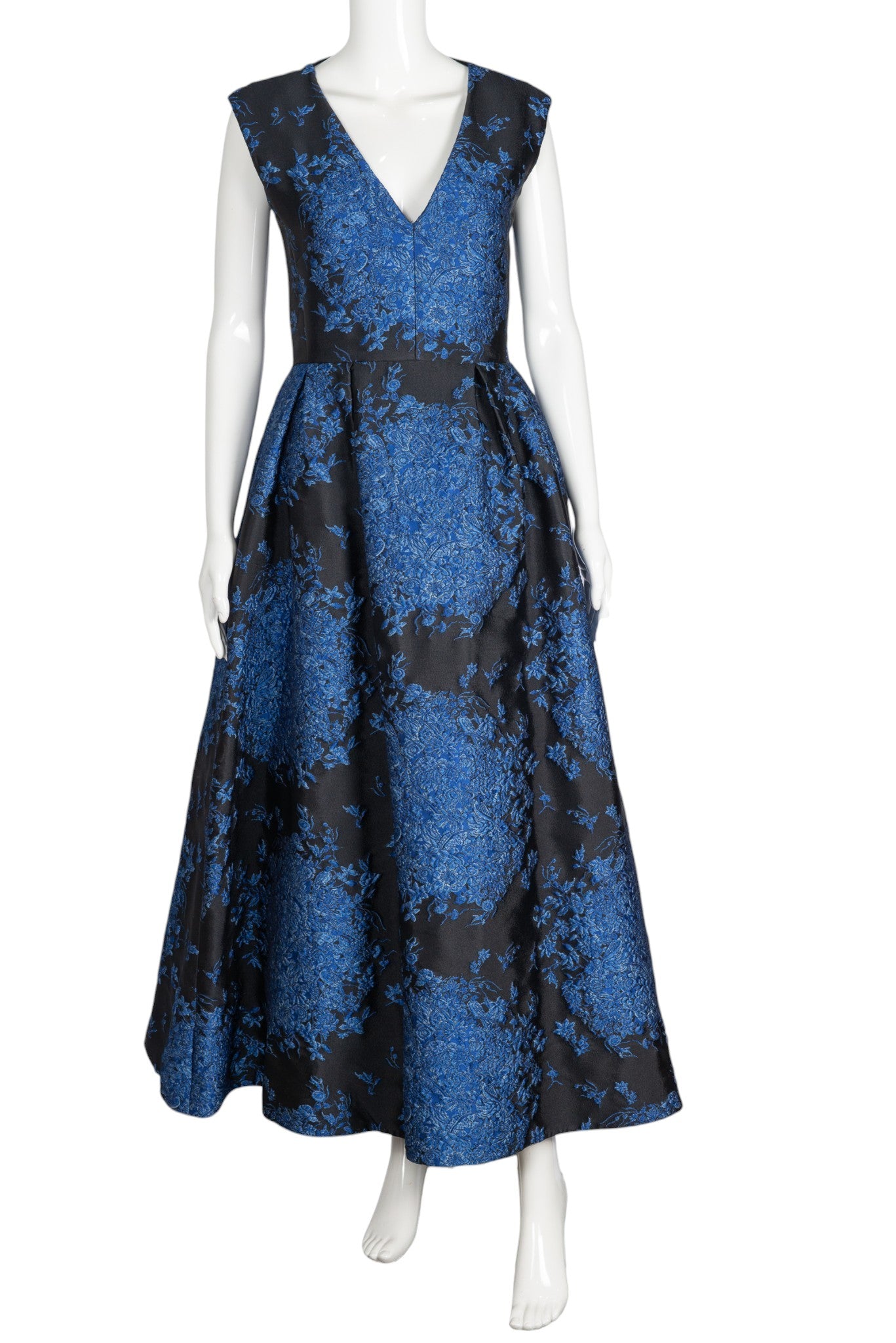 VALENTINO Blue Floral Maxi Dress Size S